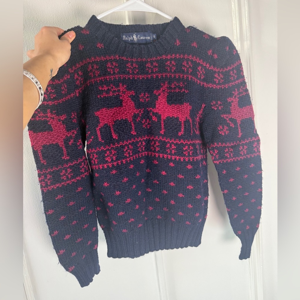 Ralph Lauren Navy and Red Reindeer Sweater